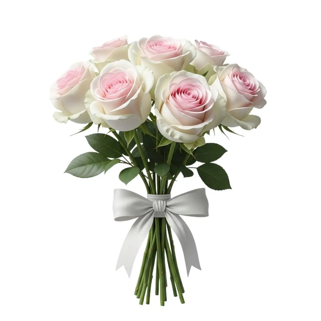 Photorealistic Pink and White Rose Bouquet Clipart PNG