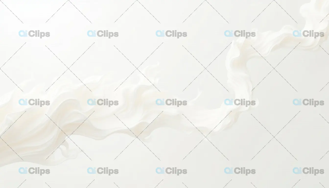 Abstract Flowing White Silk Wave on Minimalist Background