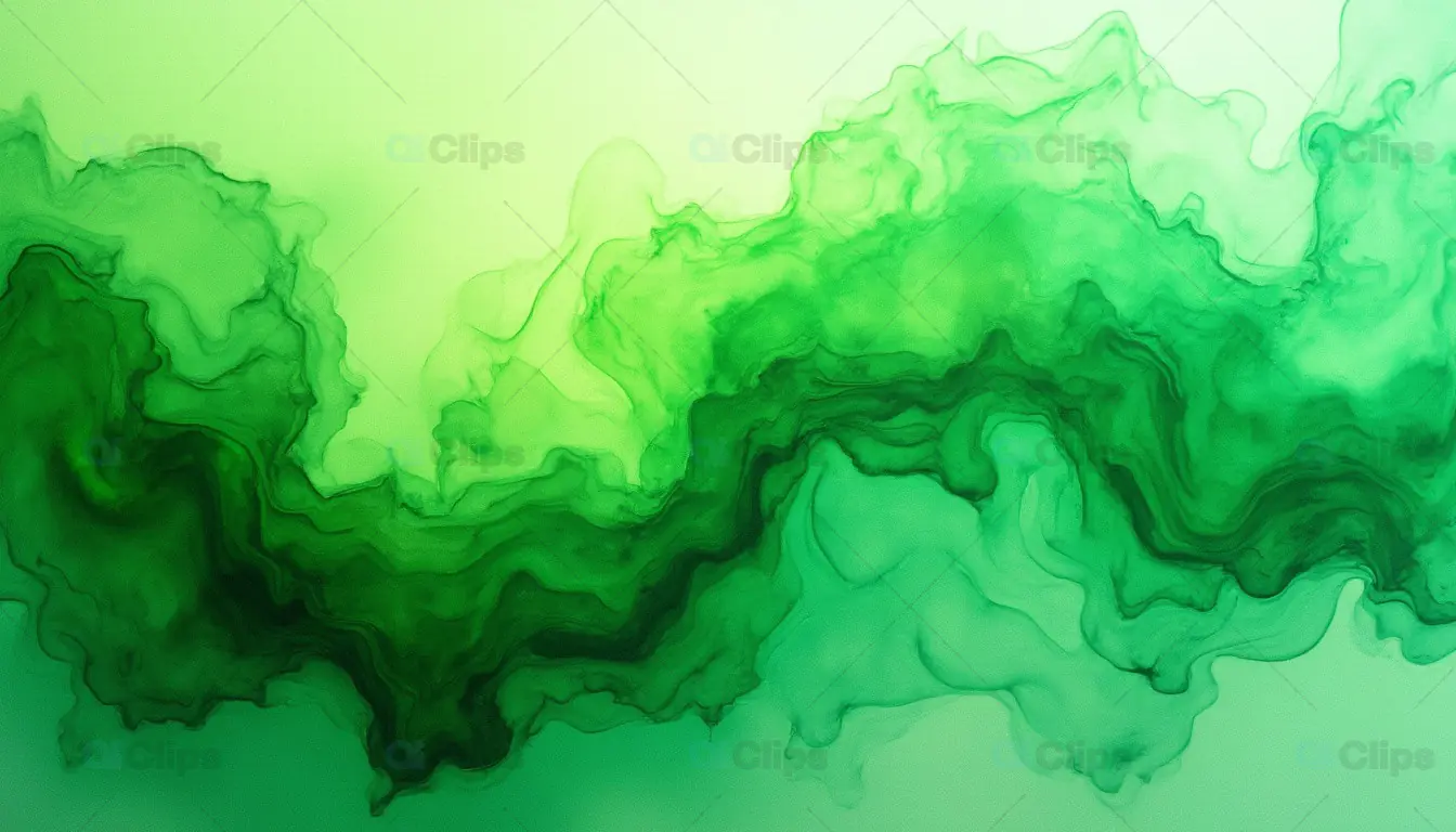 Green Ink Flow Abstract