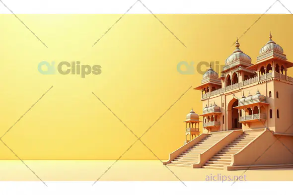 Majestic Indian Palace Architecture on a Golden Horizon