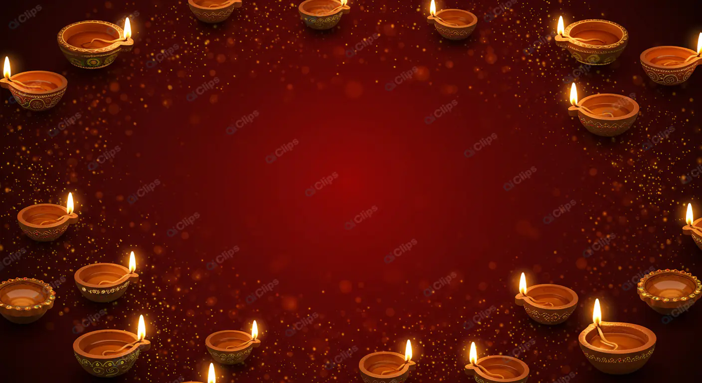Diwali Diyas Border