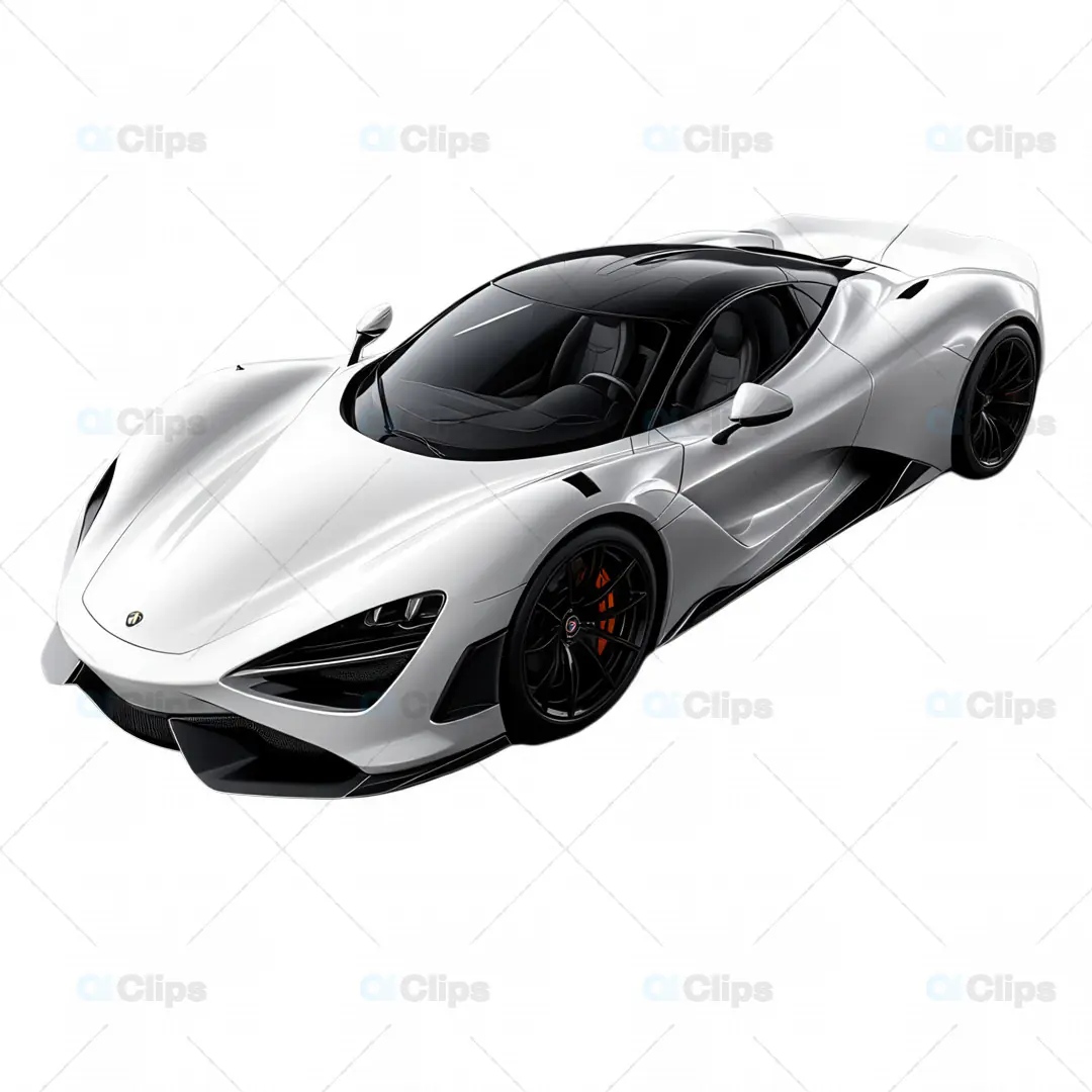 Futuristic White Sports Car 3D Model
