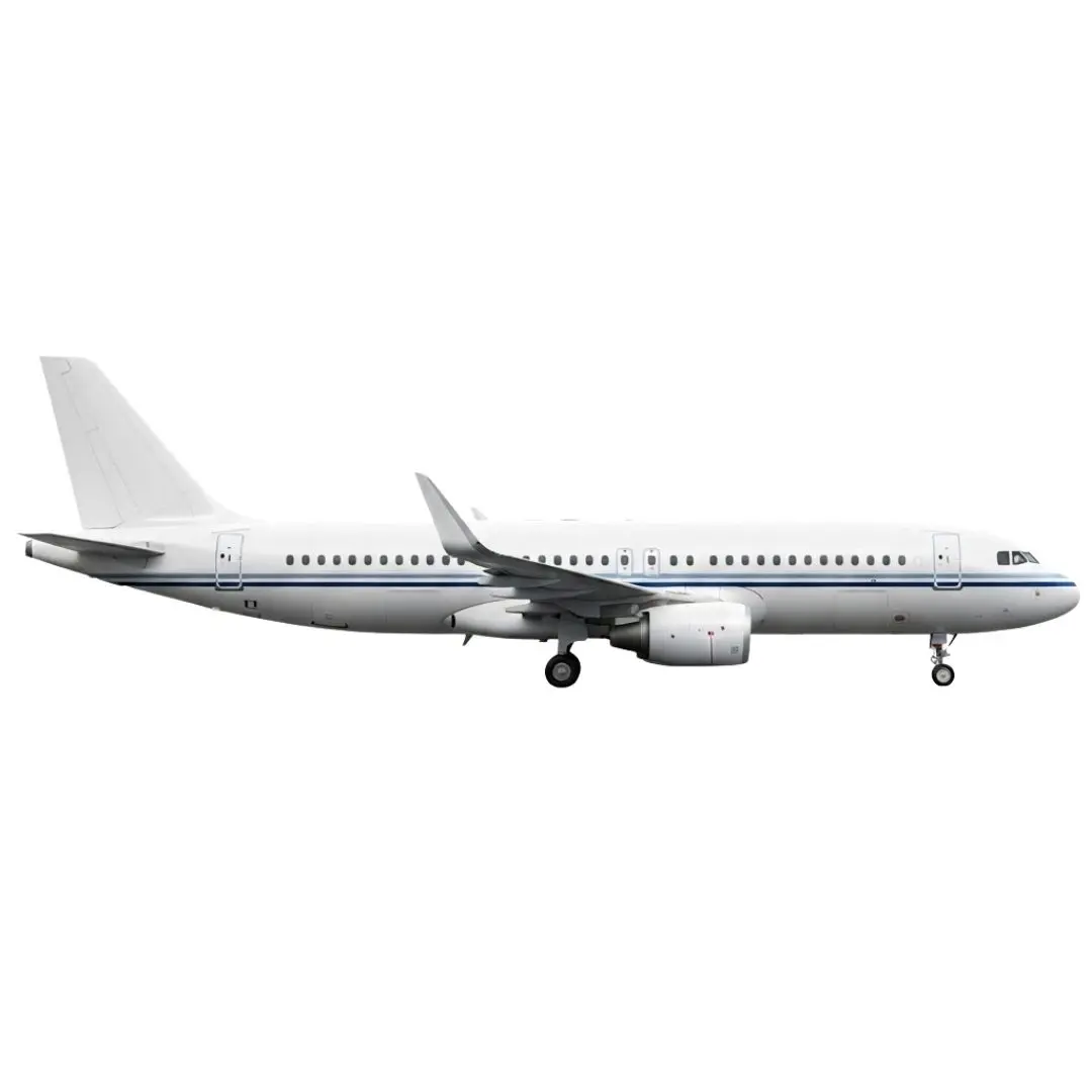 White Commercial Passenger Jet Airplane on Tarmac Clipart PNG