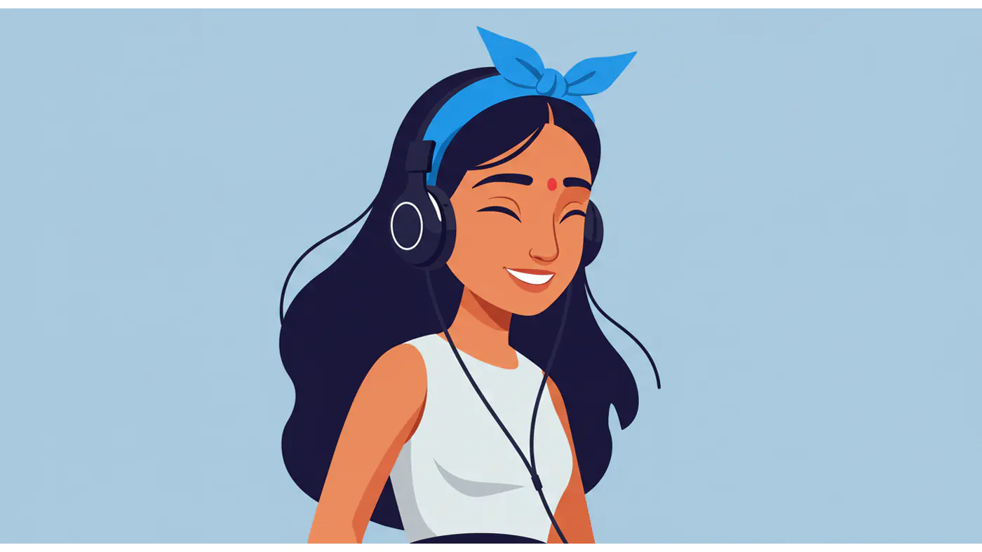 Joyful Music Listener Vector