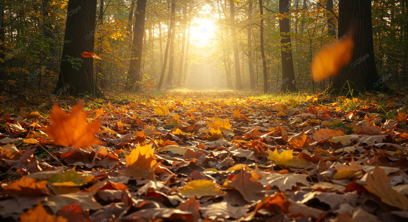 Sunlit Autumn Forest Path