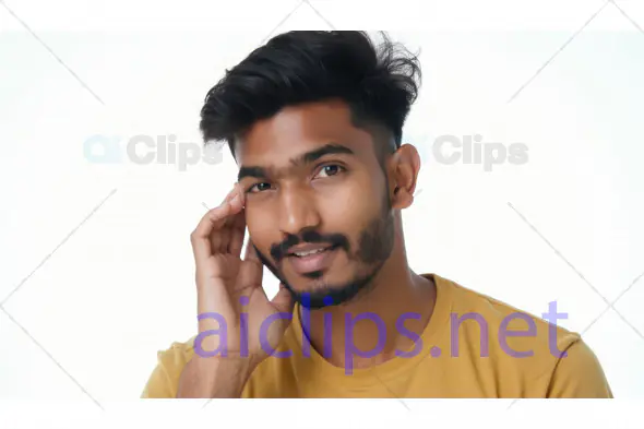 Confident Man in Yellow T-Shirt