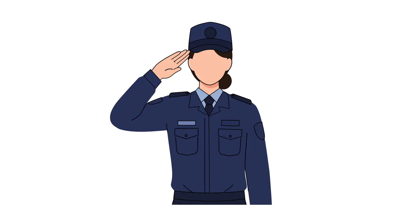 Female Police Officer Saluting Vector