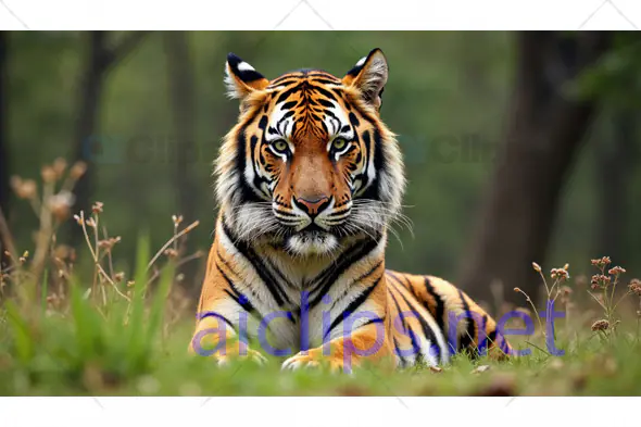 Bengal Tiger Resting in Forest