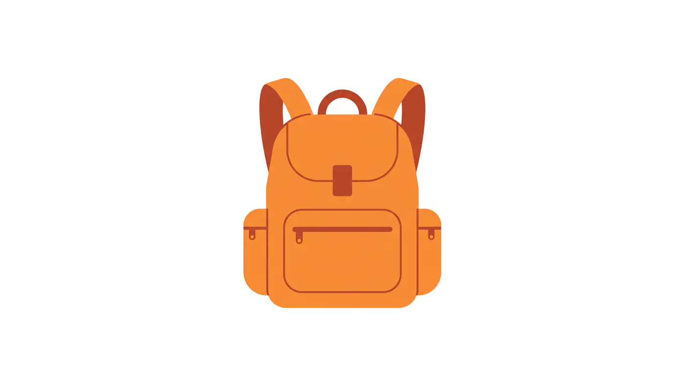 Vibrant Orange Backpack Icon