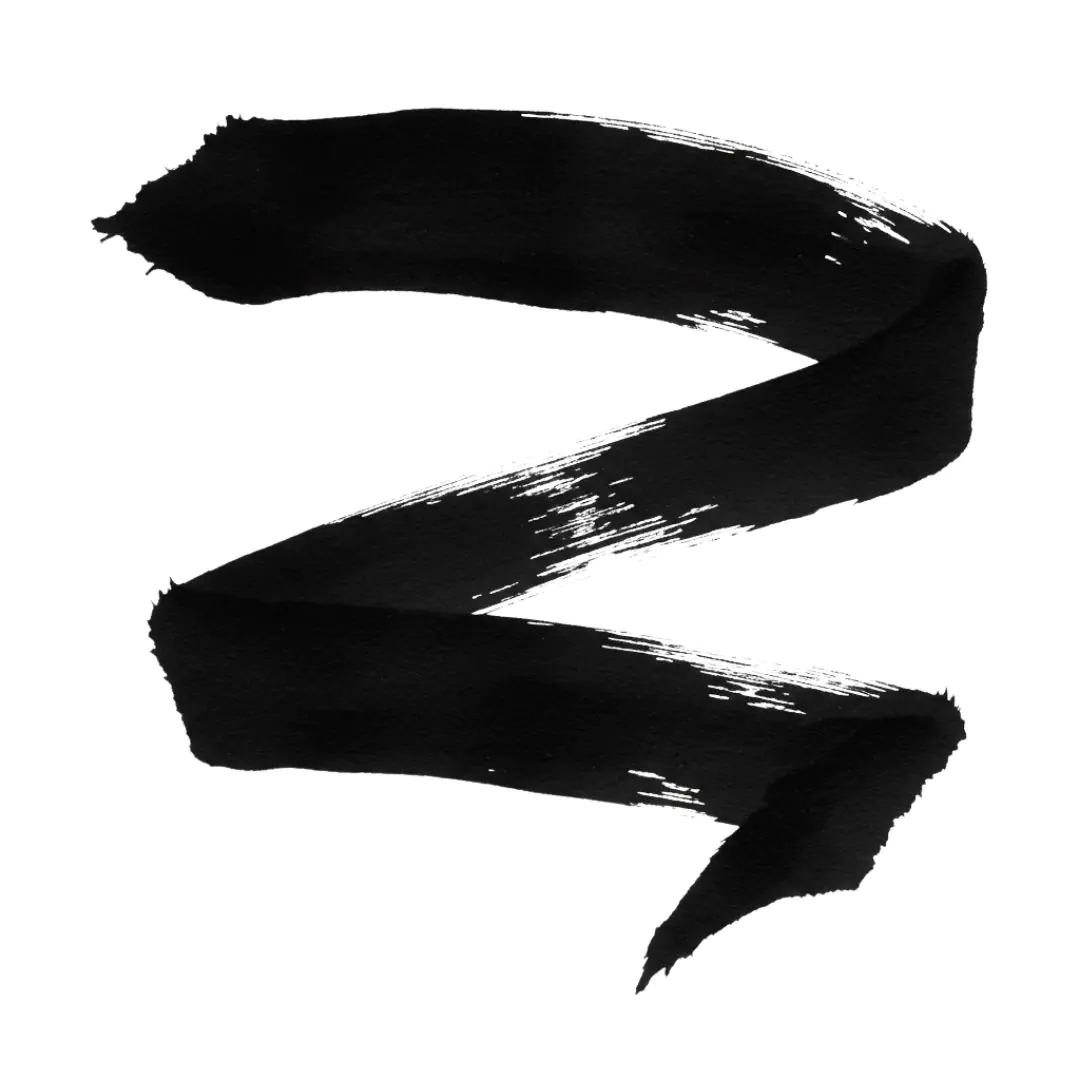 Dynamic Black Brush Stroke Spiral PNG