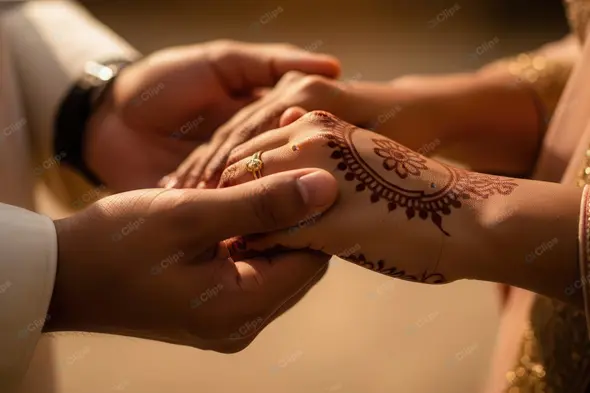 Intimate Indian Wedding Hand Ceremony