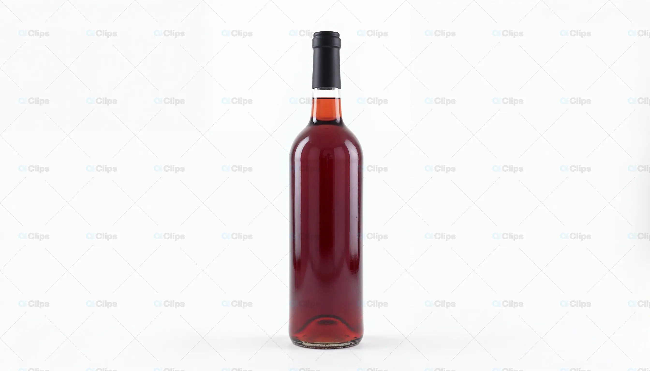 Red Wine Bottle on White Background