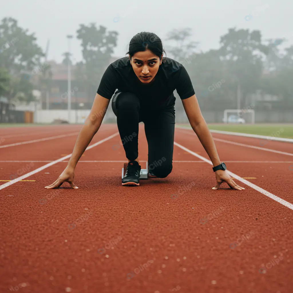 Focused Athlete: Track Start Position