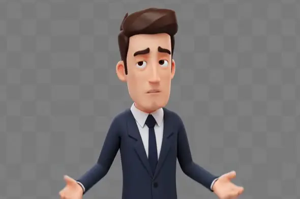 Bewildered Animated Businessman