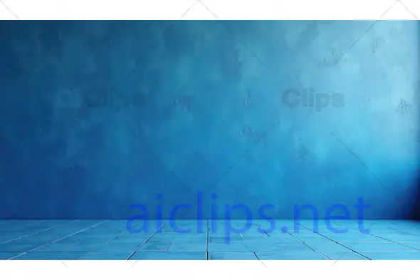 Empty Blue Textured Wall and Floor Background