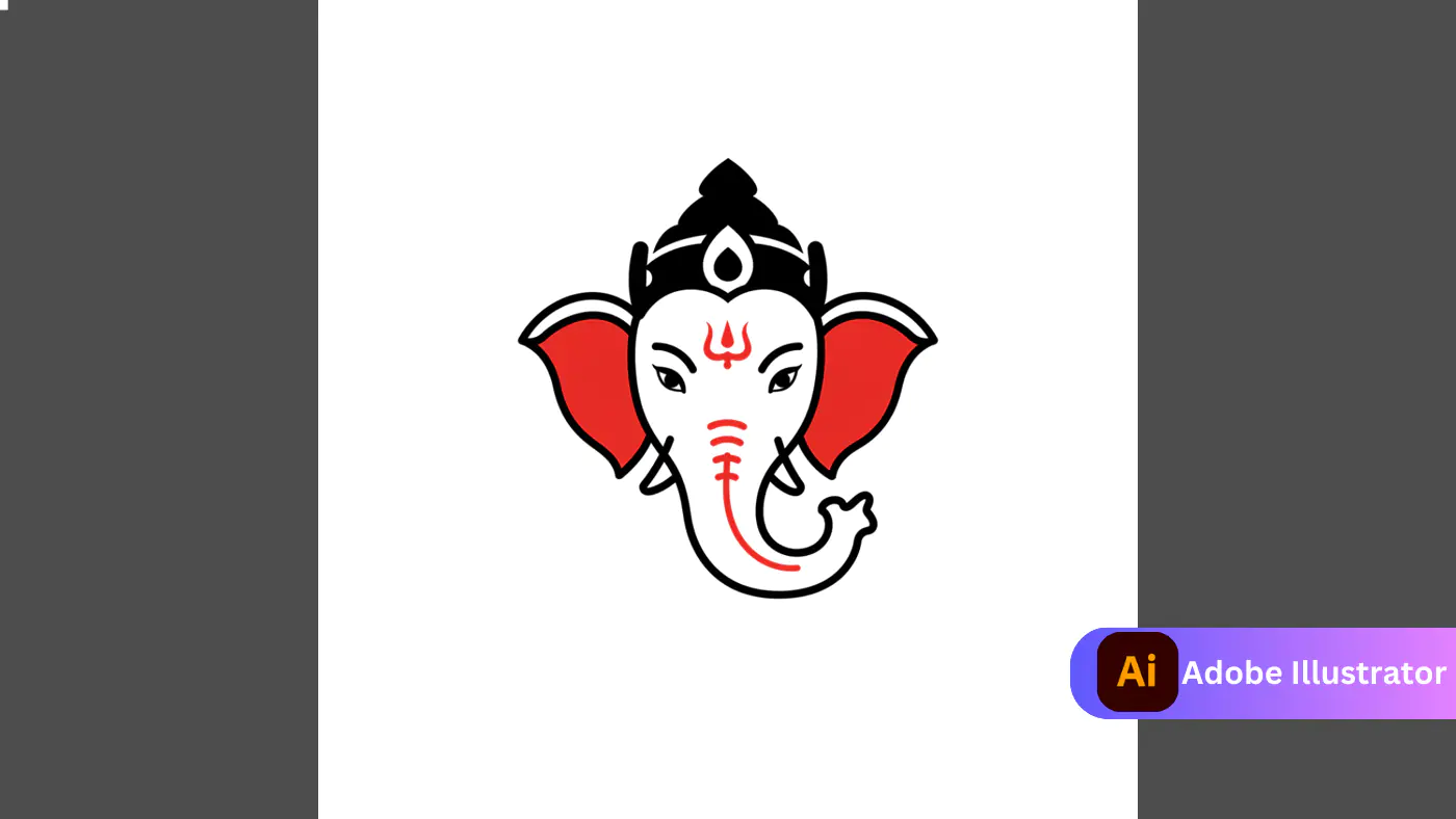Sleek Ganesha Icon Design
