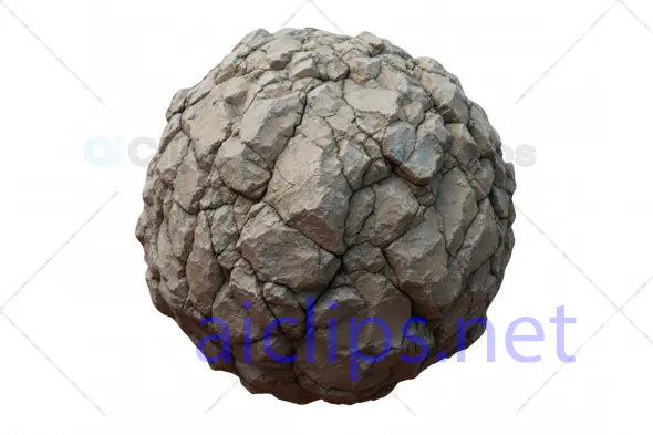 3D Realistic Cracked Rock Texture Sphere