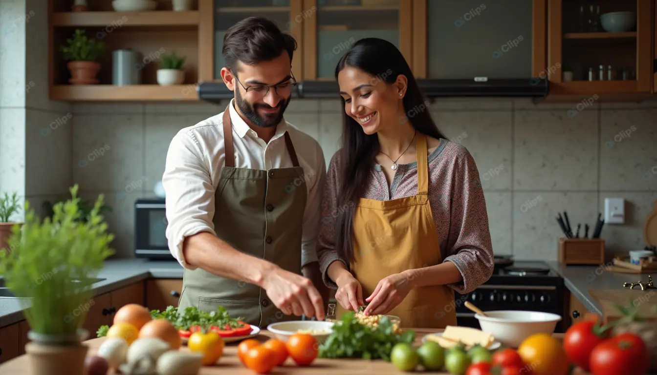 Culinary Companionship: Couple's Kitchen Adventure