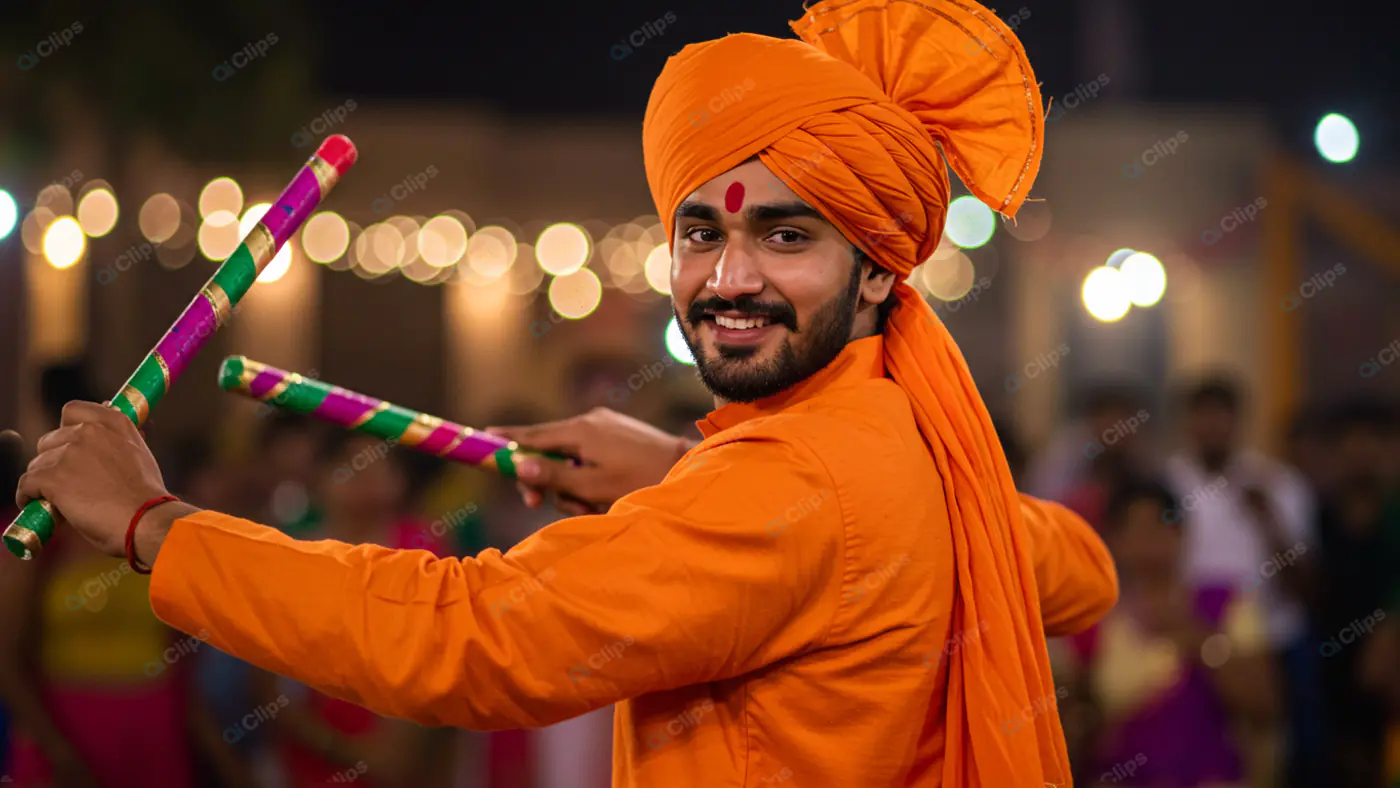 Dandiya Dancer: Festive Night Energy