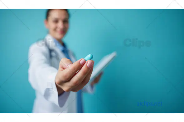 Doctor Holding Blue Pill