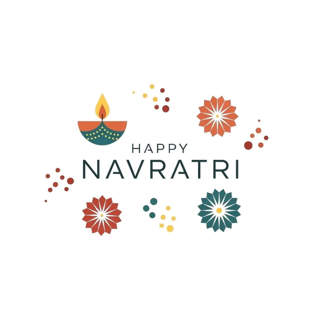 Festive Happy Navratri Greeting Card Design PNG