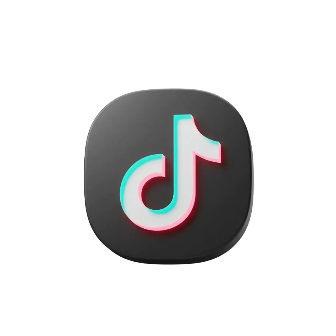 Sleek TikTok logo on blue gradient background