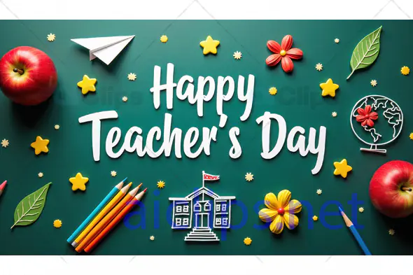 Happy Teacher's Day School Chalkboard Design