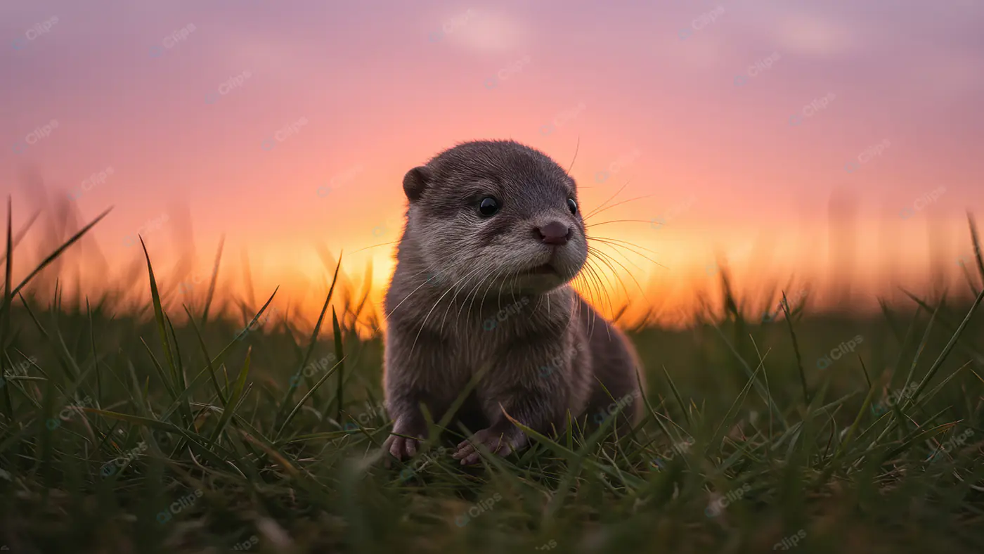 Curious Otter at Twilight