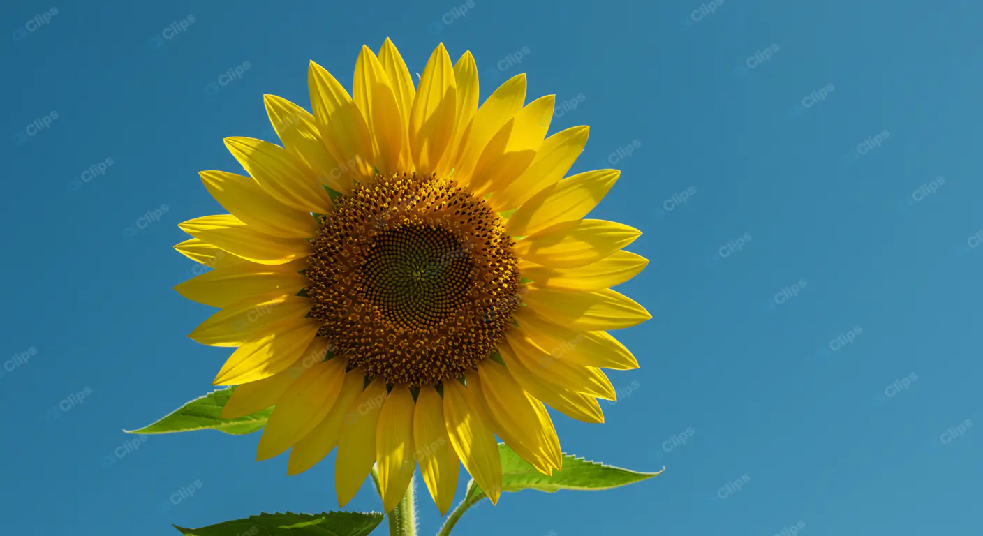 Vibrant Sunflower Against Azure Sky