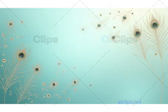 Elegant Peacock Feather Arrangement on Turquoise Gradient Background