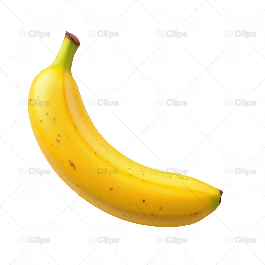 Realistic 3D Model of a Yellow Banana