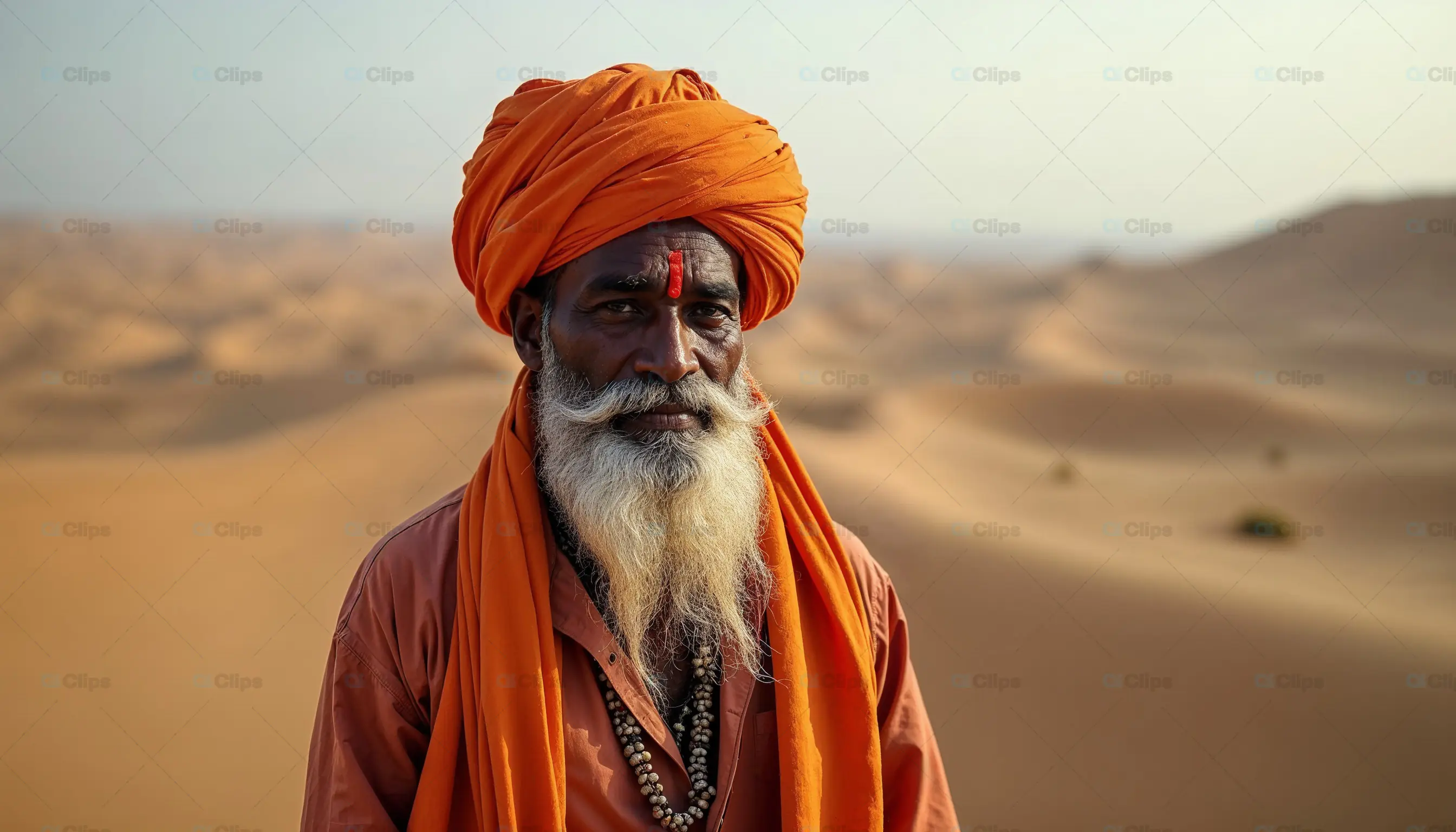 Indian Sage in Desert Landscape