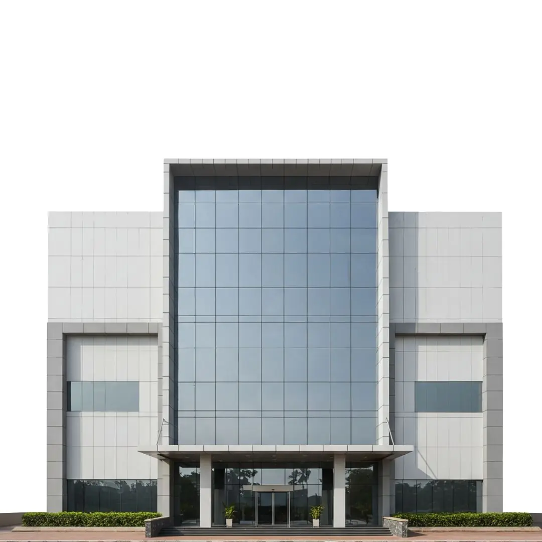 Modern Corporate Building Facade Glass Windows PNG