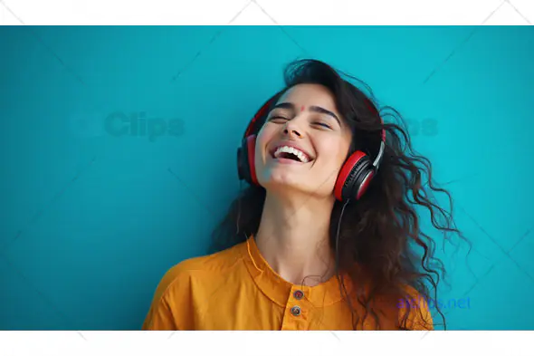 Joyful Woman with Headphones
