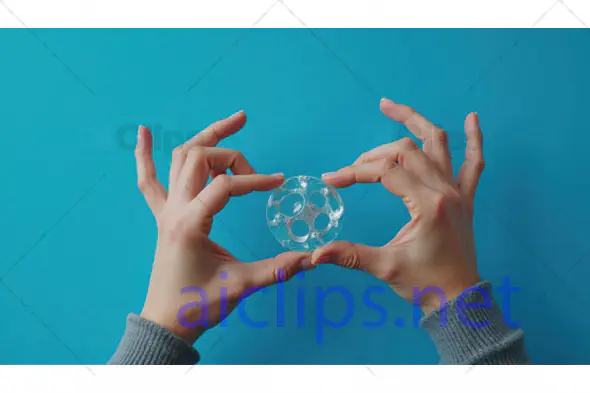 Hands Holding Glass Sphere