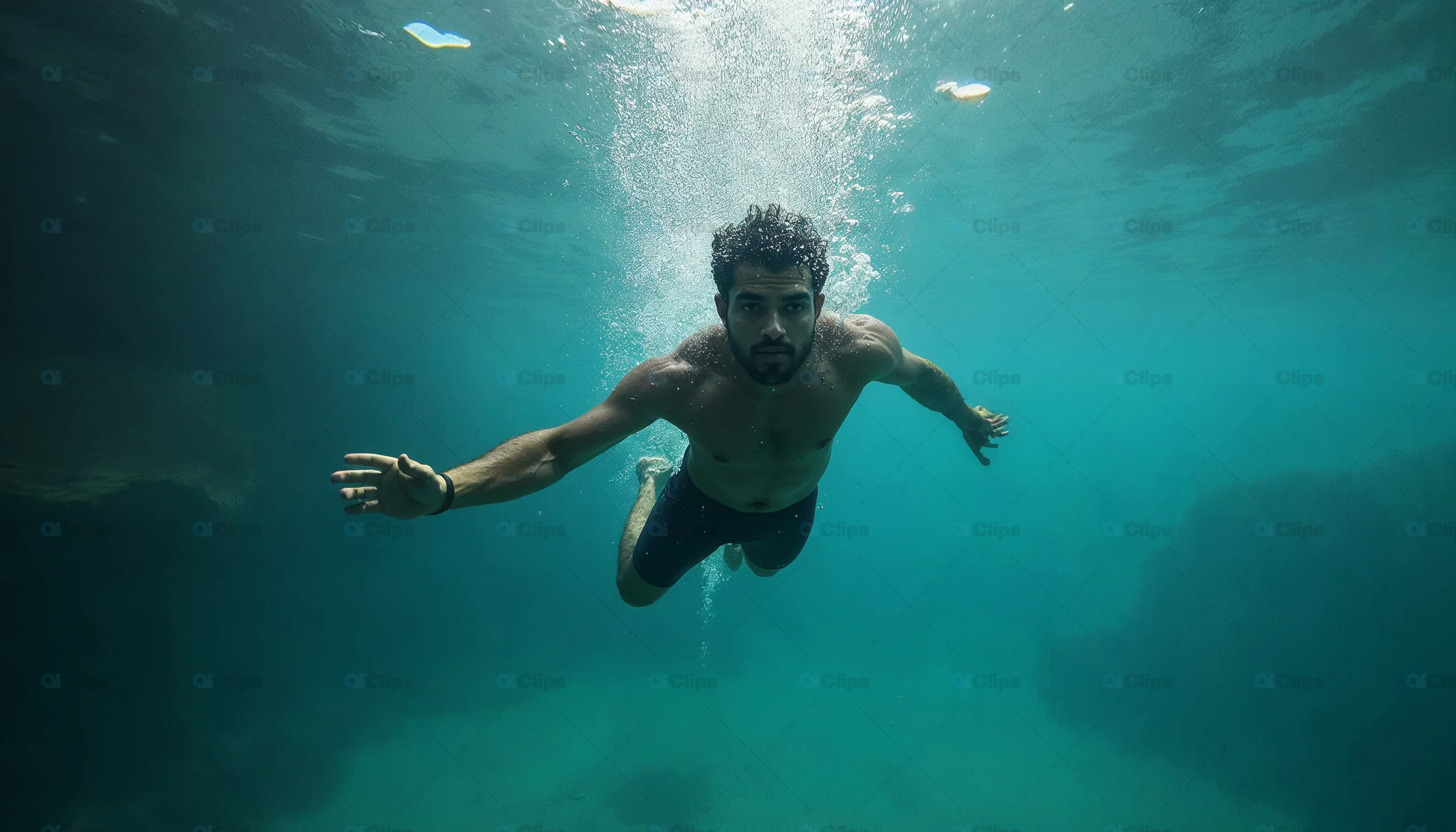 Underwater Swimmer in Ocean