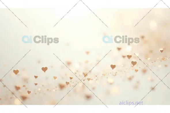 Soft Golden Hearts on a Dreamy Background
