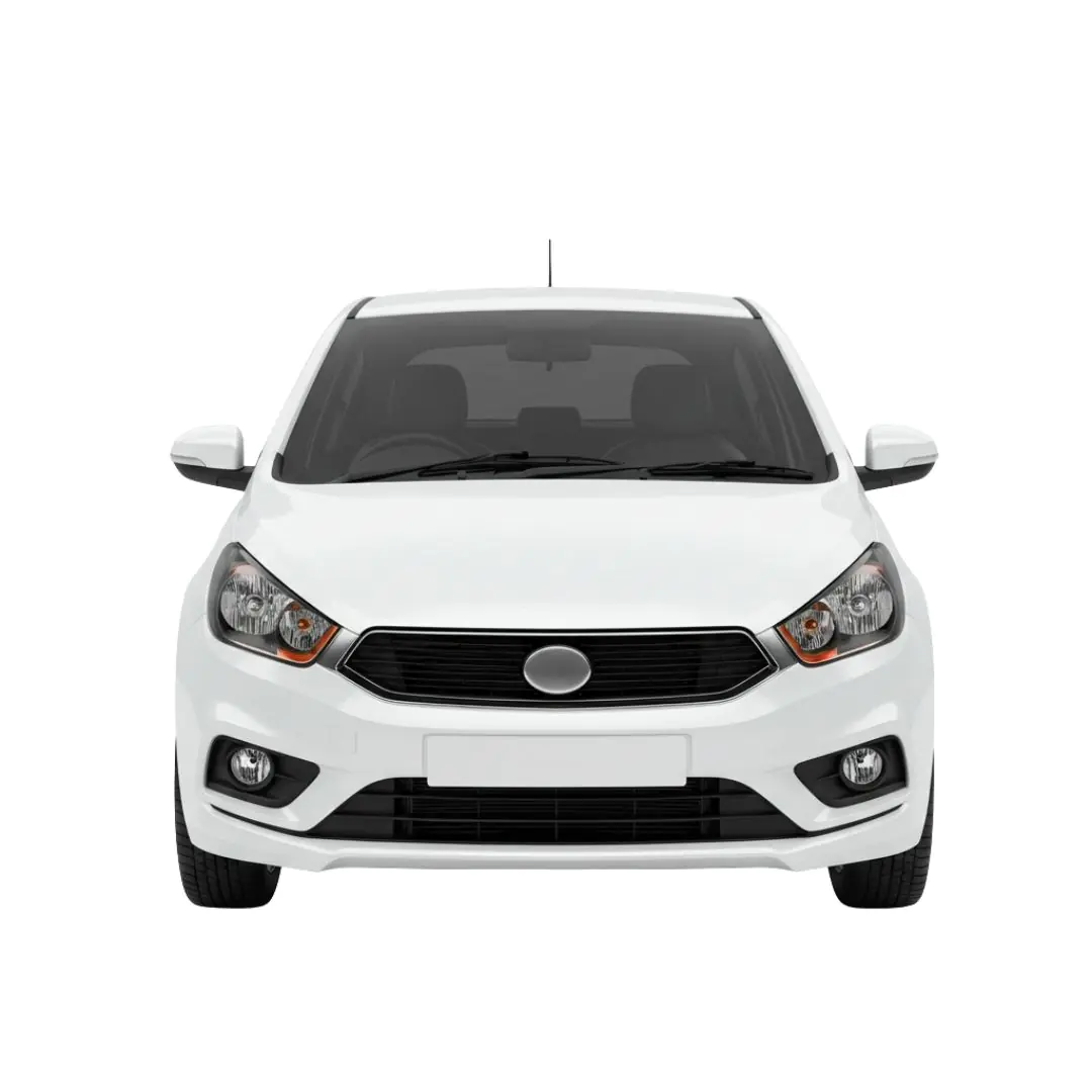 Sleek White Compact Car Front View PNG