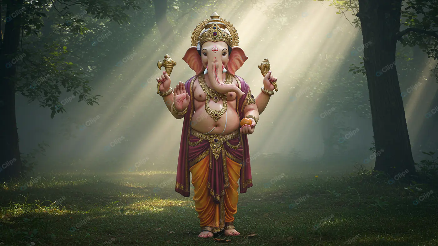 Divine Ganesha: Forest Illumination
