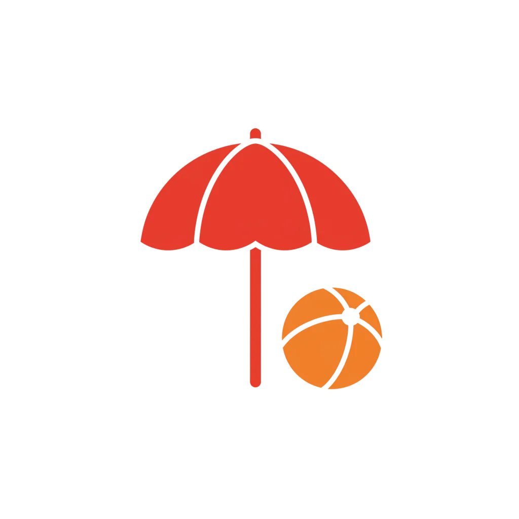 Beach Umbrella and Basketball Icon