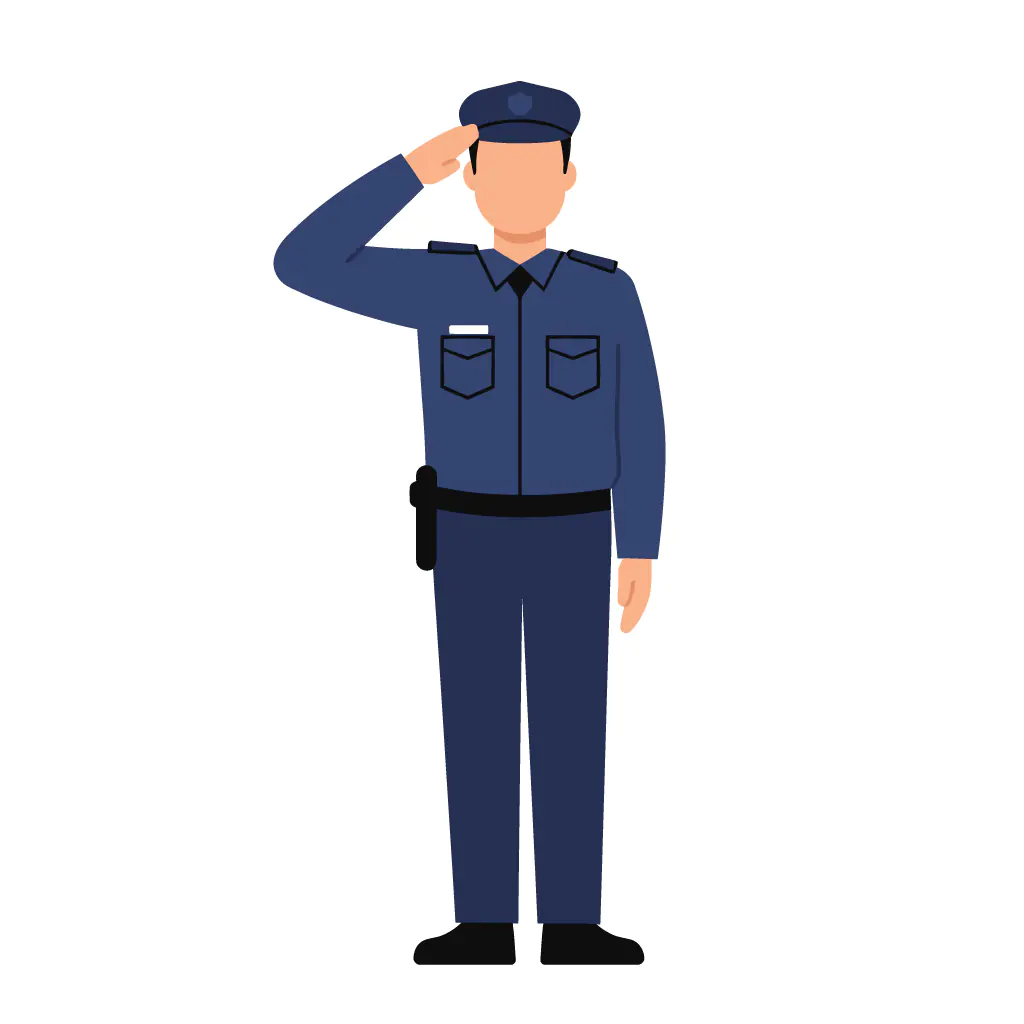 Saluting Police Officer Vector