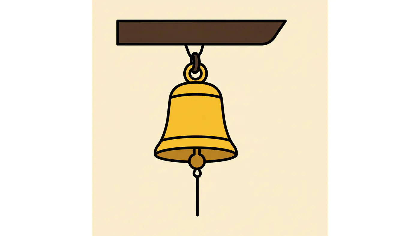 Minimalist Golden Bell Vector