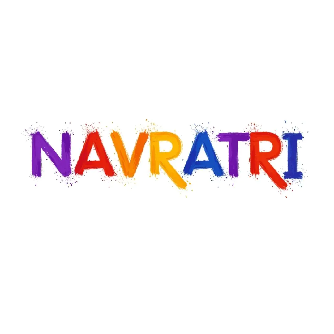Colorful Navratri Text Splash Hindu Festival Celebration Graphics