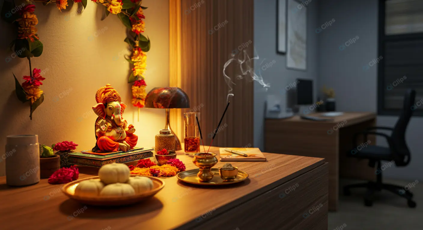Diwali Home Office Altar