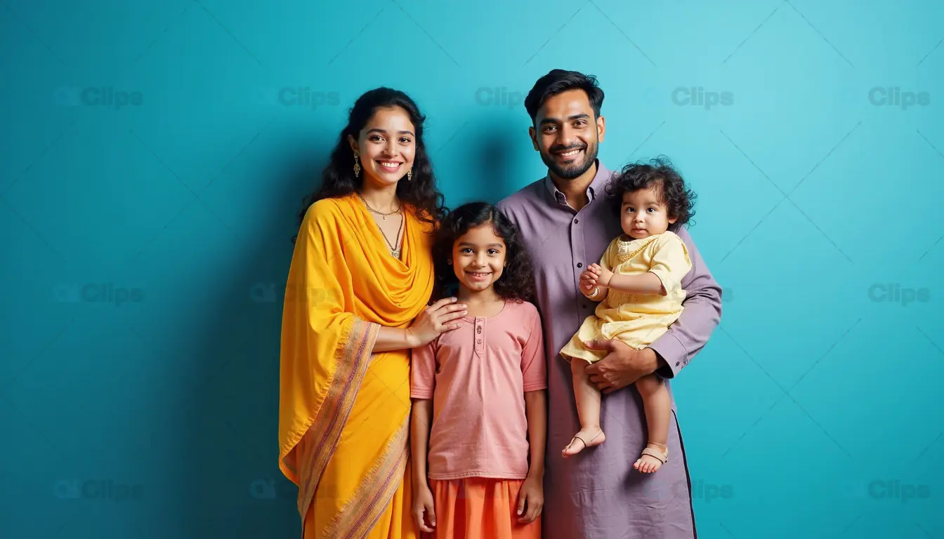 Happy Indian Family Portrait 1