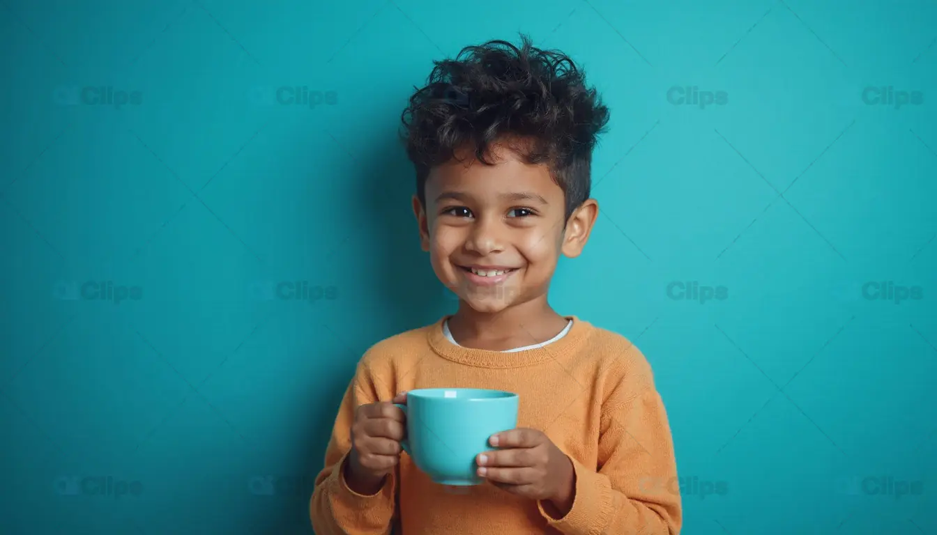 Smiling Child with Mug