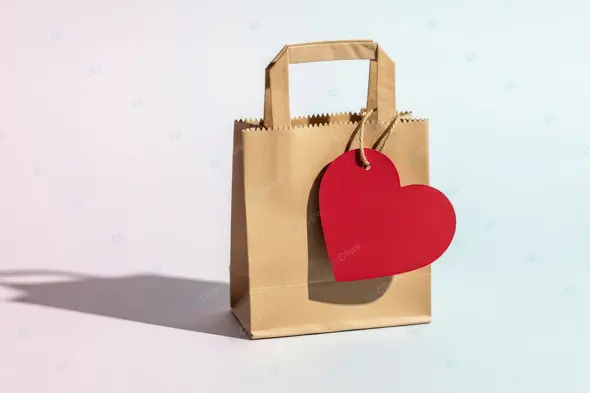 Minimalist Gift Bag with Love Tag