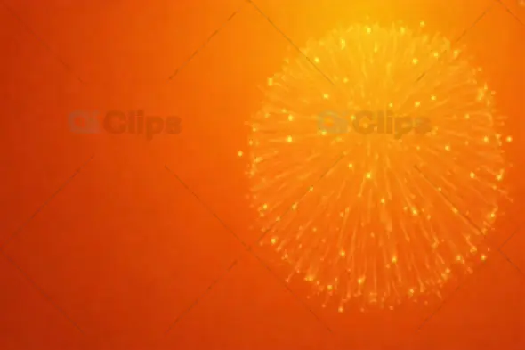 Golden Firework Burst on Orange Background 1