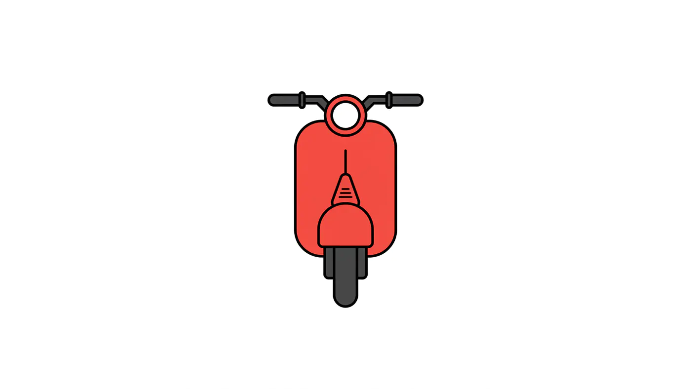 Vibrant Red Scooter Icon