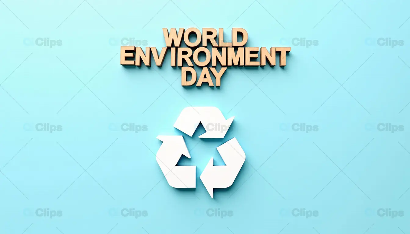 World Environment Day with Recycling Symbol